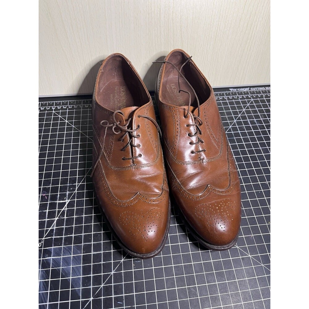 Bostonian Impression Mens Size 11 Burgundy Leather Wingtip Oxfords - Made in USA